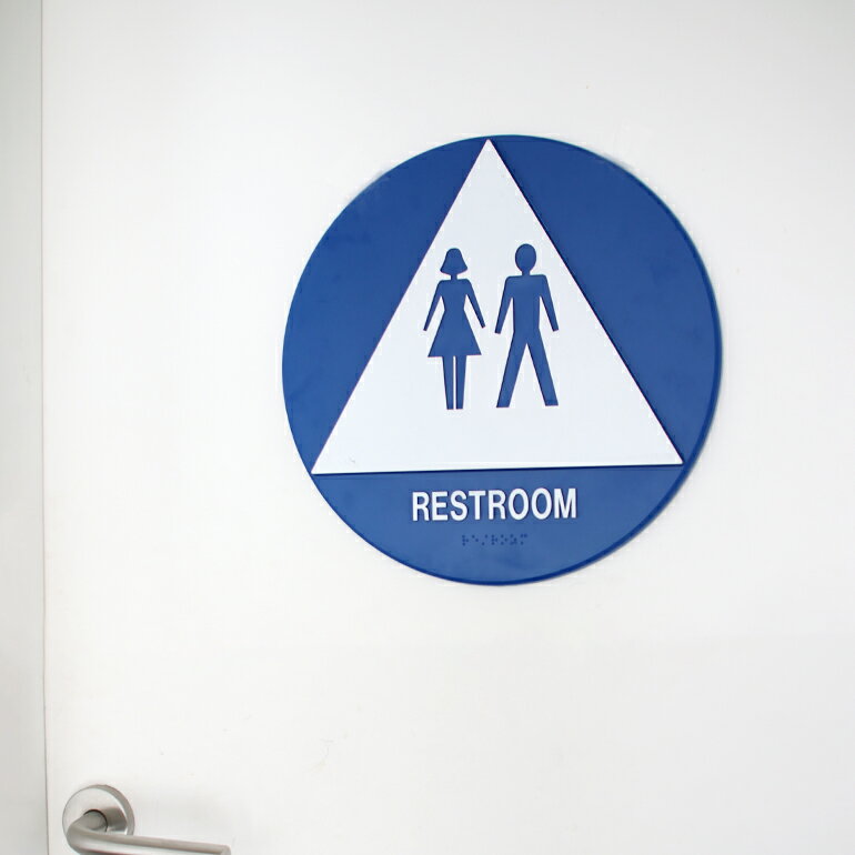 【マラソンP最大47倍】12inch Restroom サインプレート[レストルーム用サインプレート お手洗い ドアプ..
