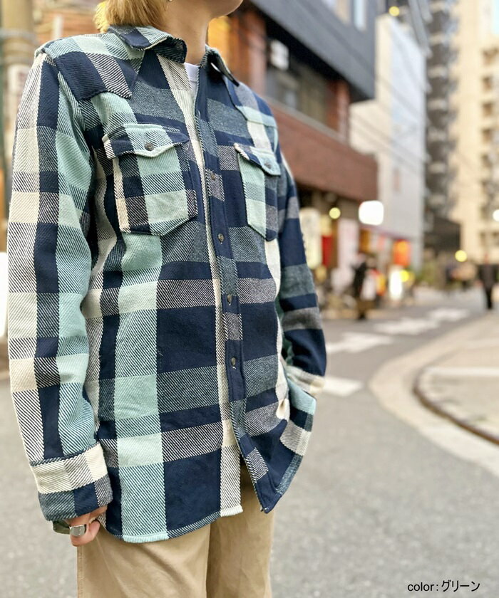 楽天GREEN BOWLウエスタンシャツ ネルシャツ チェックシャツ ロングシャツ オーバーサイズ ネル 着やすい メンズ レディース 男女兼用 カジュアル はおり アウター ジャケット アメカジ 可愛い かわいい 大きめ 厚手 ユニセックス 古着感 古着風 綿 コットン