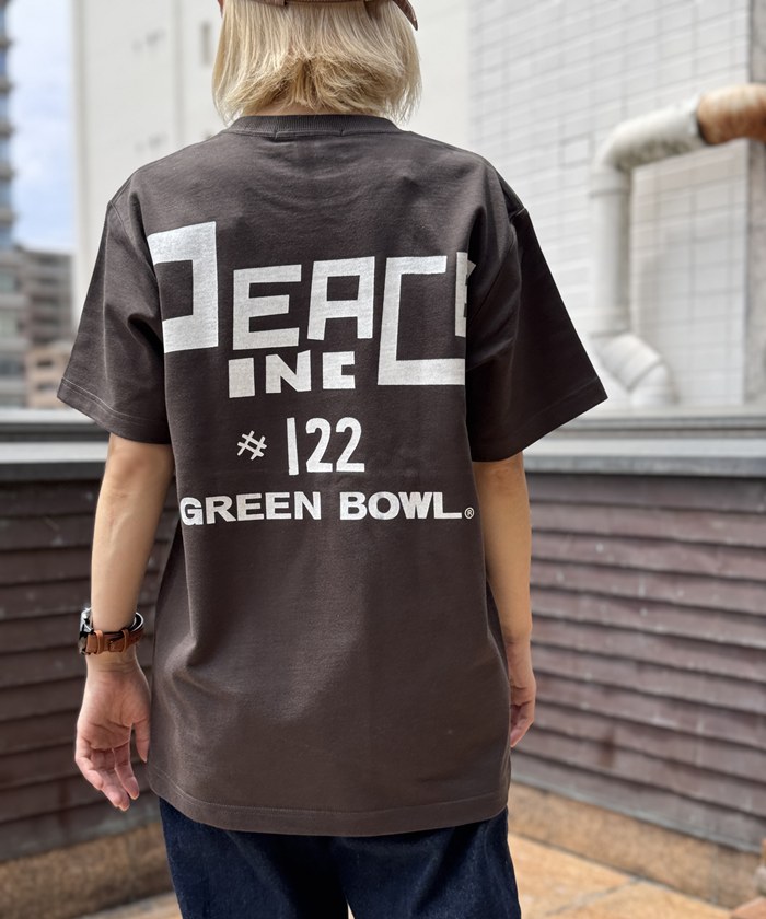 【SALE】オーガニックコットン 8.8オンス 厚地 HeavyWeight 前後プリント グリーンボウル プリント ロゴ Tシャツ 半袖 シンプル 定番 メンズ レディース ゆったり コットン 綿 カジュアル