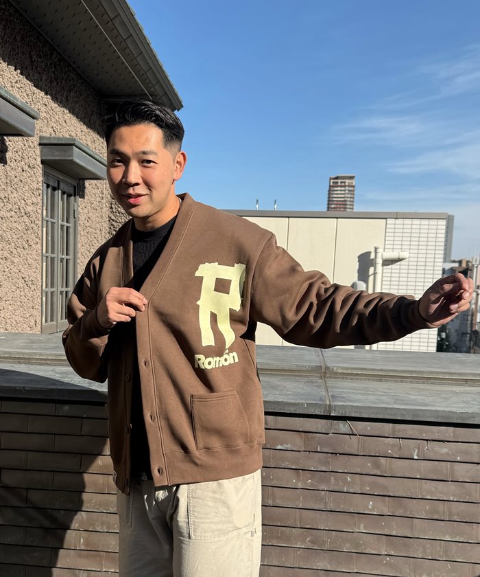 rv027 カーディガン コットン 綿 ベーシックサイズ シンプル 小さい 大きい 小さめ 大きめ おしゃれ かっこいい 可愛い コーデ 大人 レディース メンズ かわいい プリント ロマン Romön