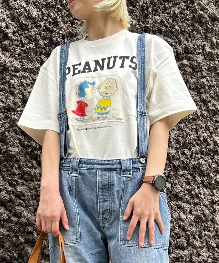 【SALE】オーガニックコットン 8.8オンス 厚地 HeavyWeight SNOOPY Tシャツ PEANUTS 半袖Tシャツ プリント キャラクターヴィンテージ グリーンボウル Tシャツ 半袖 シンプル 定番 ゆったり コットン 綿 カジュアル
