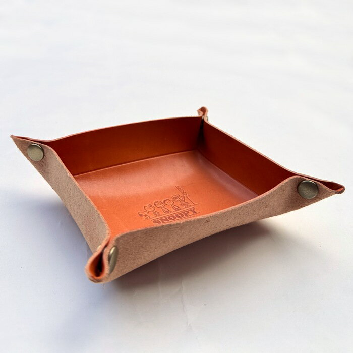 スヌーピー SNOOPY レザー トレー トレイ 長方形 トレイレザー プレート おしゃれ 本革 革 プレゼント ギフト 旅行 ホテル 小物入れ レザートレイ ...