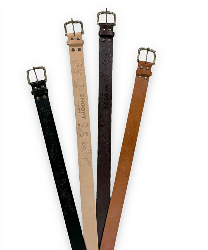 C-Skateboard柄 スヌーピー ベルト レザー 本革 型押し 男女兼用 レディース 大きいサイズ 太い カジュ..