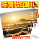 富士山年賀はがき 年賀状 印刷 自分で文字編集 2026 フチなし 全面印刷 1枚から 和風 午年 うま年 馬 干支 お年玉付き 送料無料 写真 差出人印刷 簡...