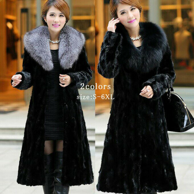 樂天商城 - 毛皮コート ファーコート レディース ロッグコート ミンク ボリューム襟 フェイクファー おしゃれ 上着 暖かい 秋冬 防寒 高級素材 レディースファッション
