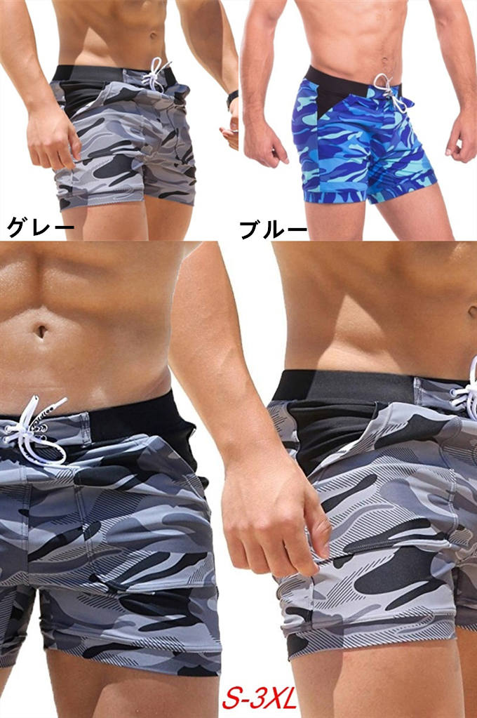 水着 メンズ サーフパンツ ショートパンツ メンズ 迷彩 ビーチ用 海パン メンズ水着 短パン 速乾 フィットネス スイミングパンツ 海辺 ビーチ スポーツ 男性 夏新作 送料無料