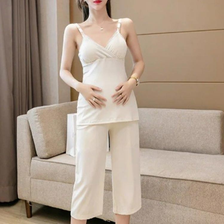 接触冷感 マタニティ パンツ 七分丈 産前産後 妊婦服 夏 春 夏用 薄手 涼しい 通気 速乾 伸縮性 ズボン マタニティウェア ガウチョ ワイドパンツ ウエスト調節可能 部屋着 妊婦服 レディース ボトムス ゆったり ハイウエスト 薄手 無地
