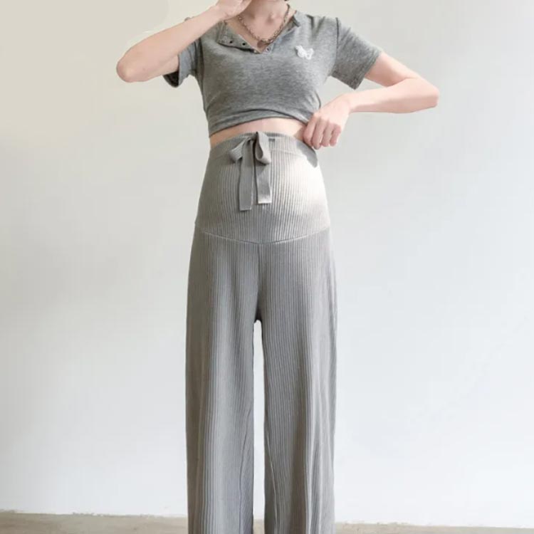 マタニティパンツ ワイドパンツ 春 夏 春夏 夏用 冷感 産前産後 妊婦 妊娠 初期 中期 リブ マタニティ ズボン ずぼん レギンス ルーム パンツ ゆったり 楽ちん 美脚 無地 ウエスト調節可能 かわいい カジュアル おしゃれ 3