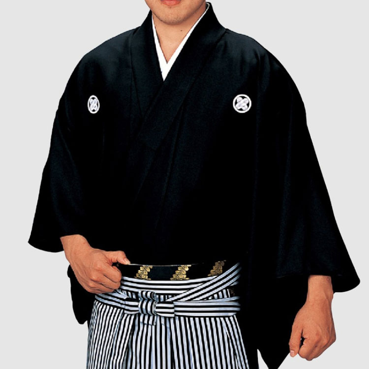 袴下きもの。仕立て上がりキングサイズ。No,25uji-5548 ・黒無地着物です。紋は付属しません。紋には貼り付け紋(別途)などご利用ください。