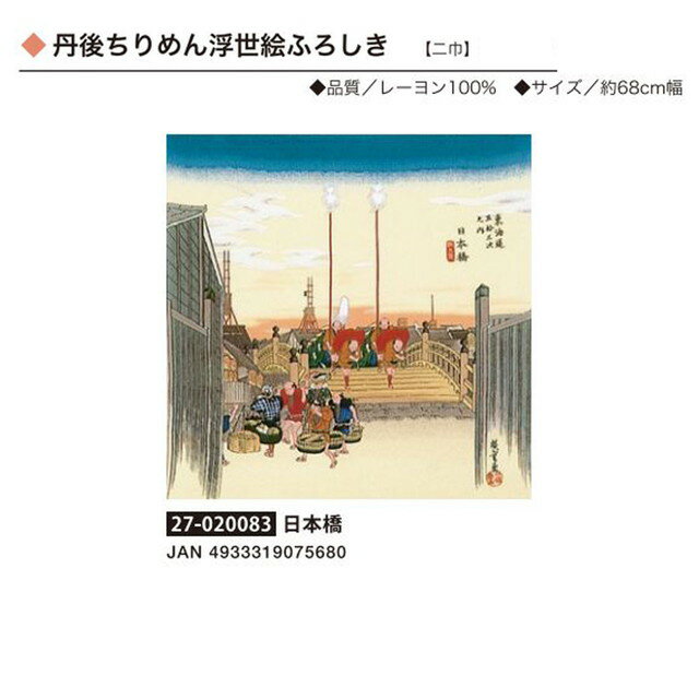 丹後ちりめん浮世絵ふろしき・日本橋・No.020083