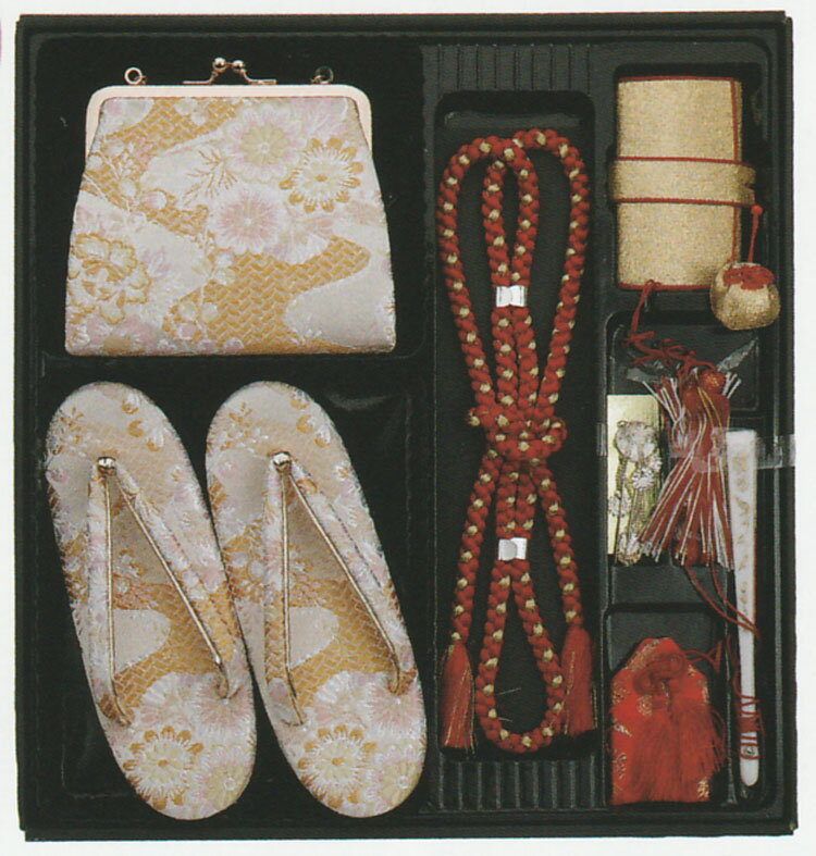 七五三 はこせこ6点セット( 7歳用サイズ ) mis62-211-zz、大寸Lサイズ・草履21.0cm。753のメモリアルに..