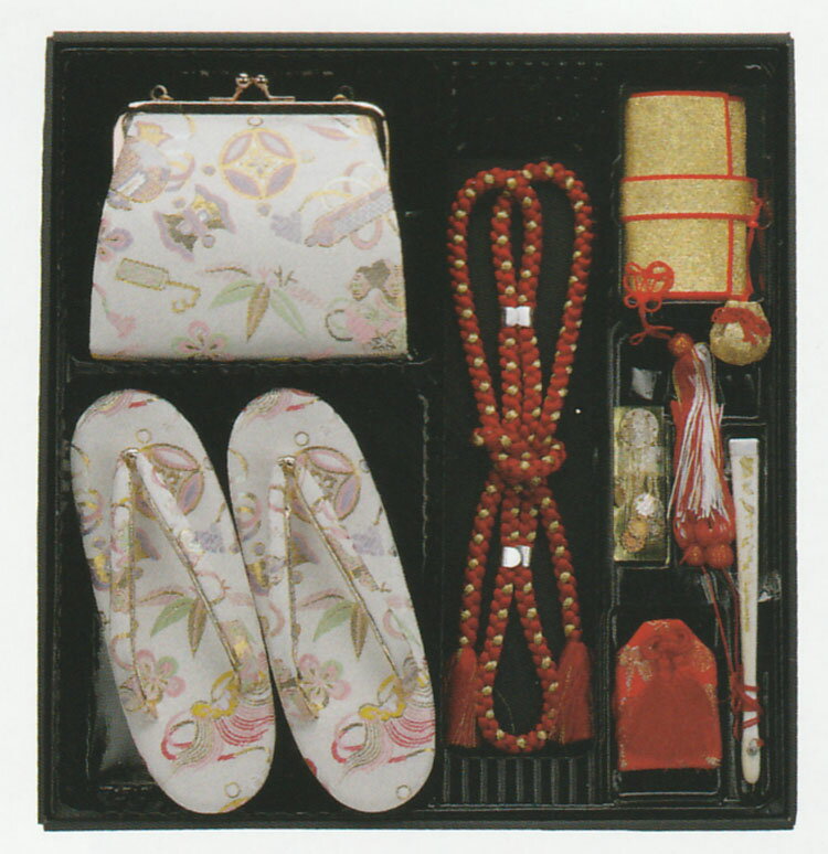 七五三 はこせこ6点セット( 7歳用サイズ ) mis62-212-zz、大寸Lサイズ・草履21.0cm。753のメモリアルに..