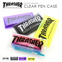 ＼4/30までイベント開催中／ 撥水 クリアケース THRASHER スラッシャー クリア ケース クリアペンケース ペン 筆箱 マルチケース ケース 透明 CLEAR ポーチ 歯ブラシケース 男女兼用 ユニセックス ユニセックスデザイン おすすめ お洒落 シンプル スポーティー ロゴ