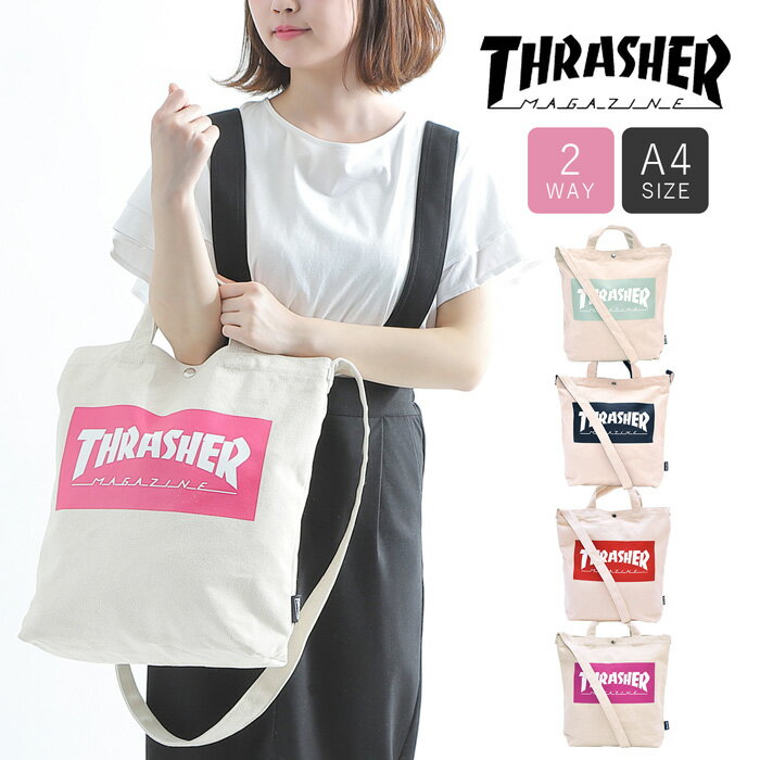 楽天オパビニア【メール便送料無料】スラッシャー THRASHER キャンバストート 2WAY 手持ち ショルダーベルト付き アウトドア 斜め掛け ショルダー フィールド タウンユース 旅行 通勤 通学 サブバッグ エコバッグ キッズ メンズ レディース 男女兼用 THR-133