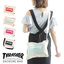 【メール便送料無料】サコッシュ スラッシャー THRASHER SACOCHE スポーティー 内ポケット 斜め掛け スナップボタン ロゴ お洒落 旅行 通勤 通学 塾 サブバッグ エコバッグ キッズ シンプル ユニセックス 男女兼用 軽い 軽量 THR-134