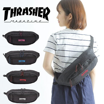 【メール便送料無料】ボディバッグ ウエストバッグ S スラッシャー THRASHER ウエストポーチ ショルダーバッグ レディース メンズ 斜め掛け 斜めがけバッグ ナイロン ブランド 刺繍 おしゃれ 撥水 人気 軽量 女性 男性 中学生 高校生 THR-140