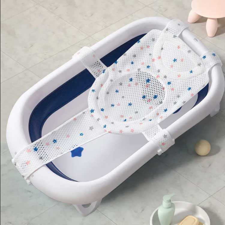 滑り止め ベビーバス用補助ネット 赤ちゃん 沐浴 ピンク 新生児用 ベビー用品 星柄 ブルー ふんわりバスネット ギフト ベビー 経典 入浴ネット 出産祝い お風呂 ベビーバス用 サイズ調整可能 ベビーバスネット 補助ネット 通気性いい ベビー用 バスネット メッシュ