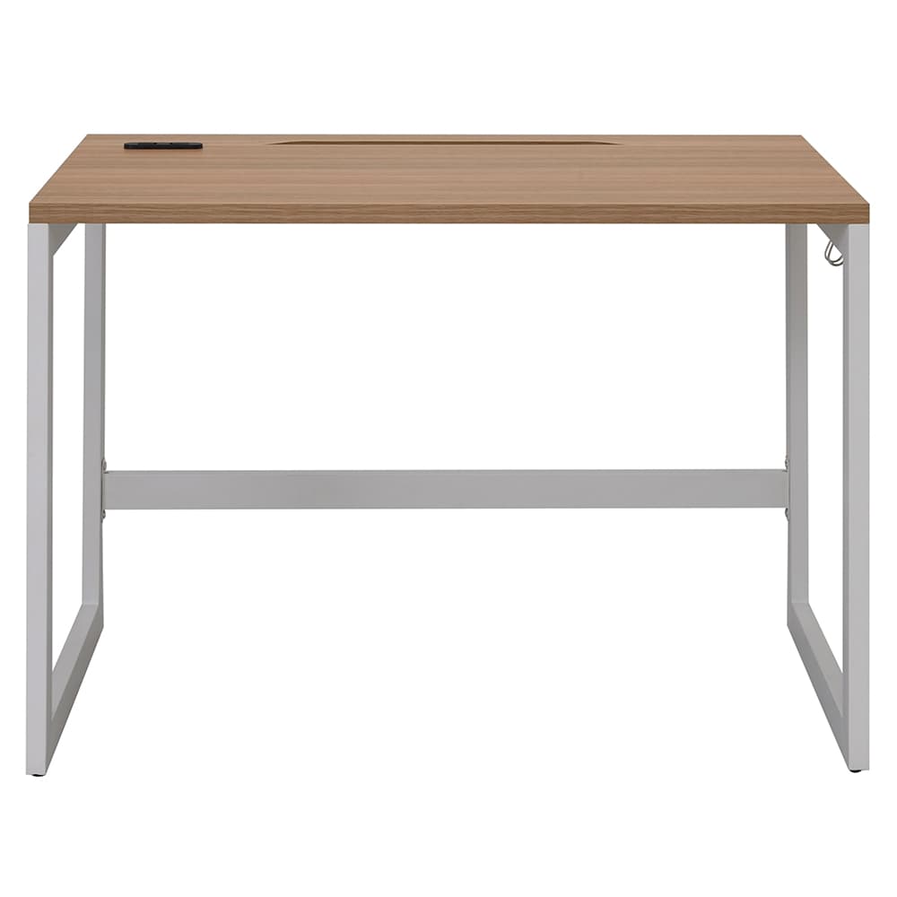 【法人様限定】送料無料 新品 リスム デスク W1000×D600 ウォルナット×ホワイト脚 2ヶ口コンセント付き RFFLD-1060DM-WL [2]