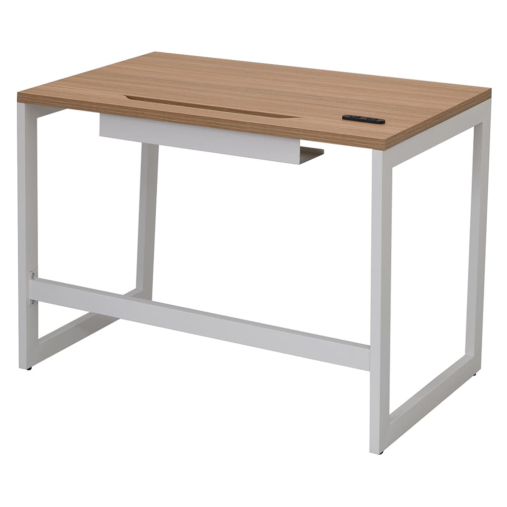 【法人様限定】送料無料 新品 リスム デスク W1000×D600 ウォルナット×ホワイト脚 2ヶ口コンセント付き RFFLD-1060DM-WL [3]