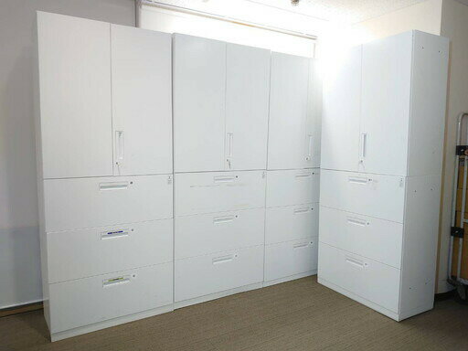 上下 両開き ラテラル ユニット 書庫 コクヨ エディア W900 D450 H2150 4台セット [2]