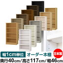 日本製 本棚 F★★★★ 低ホルムアルデヒド【イージーロック棚受タイプ】オーダー 本棚 収納 棚 書棚 ラック サイズオーダー 大容量【送料無料】オーダーマルチラック 奥行40cm 高さ117cm 幅46cm【耐荷重 タフタイプ】