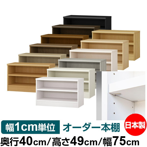 固定棚のない全棚板可動のフルオープン構造 本棚 A4ファイル、雑誌、書籍の大量収納に最適　棚板は耐荷重性に優れたタフタイプ　当店独自の全棚板移動1.5cmピッチが選べます　低ホルムアルデヒド　F★★★★サイズ奥行40cm×高さ49cm×幅7...