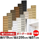 日本製 本棚 F★★★★ 低ホルムアルデヒド【イージーロック棚受タイプ】オーダー 本棚 収納 棚 書棚 ラック サイズオーダー 薄型【送料無料】オーダーマルチラック 奥行19cm 高さ200cm 幅57cm【標準タイプ】