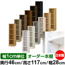 日本製 本棚 F★★★★ 低ホルムアルデヒド【イージーロック棚受タイプ】オーダー 本棚 収納 棚 書棚 ラック サイズオーダー 奥深 大容量【送料無料】オーダーマルチラック 奥行46cm 高さ117cm 幅28cm【標準タイプ】