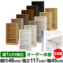 日本製 本棚 F★★★★ 低ホルムアルデヒド【イージーロック棚受タイプ】オーダー 本棚 収納 棚 書棚 ラック サイズオーダー 奥深 大容量【送料無料】オーダーマルチラック 奥行46cm 高さ117cm 幅45cm【標準タイプ】