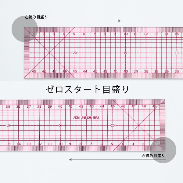 三友教材　ADM　方眼定規50cm　バイアス入