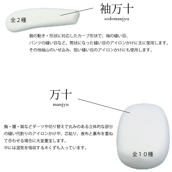 手芸・裁縫道具専門店おさいほう屋のアダム 仕上げ馬 大 3点セット 万十 仕上馬 袖万 洋裁 裁縫 アイロン台 日本製｜アングル3
