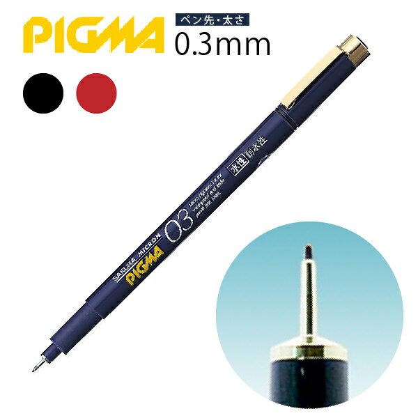 サクラクレパス　ピグマ03　ESDK03（0.3mm ミリペン 筆先 プロ 愛用 漫画家 イラスト デザイン画 コンテスト 線画 ドローイング ペン 線引き アミ べた 塗り サインペン マーキングペン 極細 書き 描きやすい 使い切り 製図 図面)