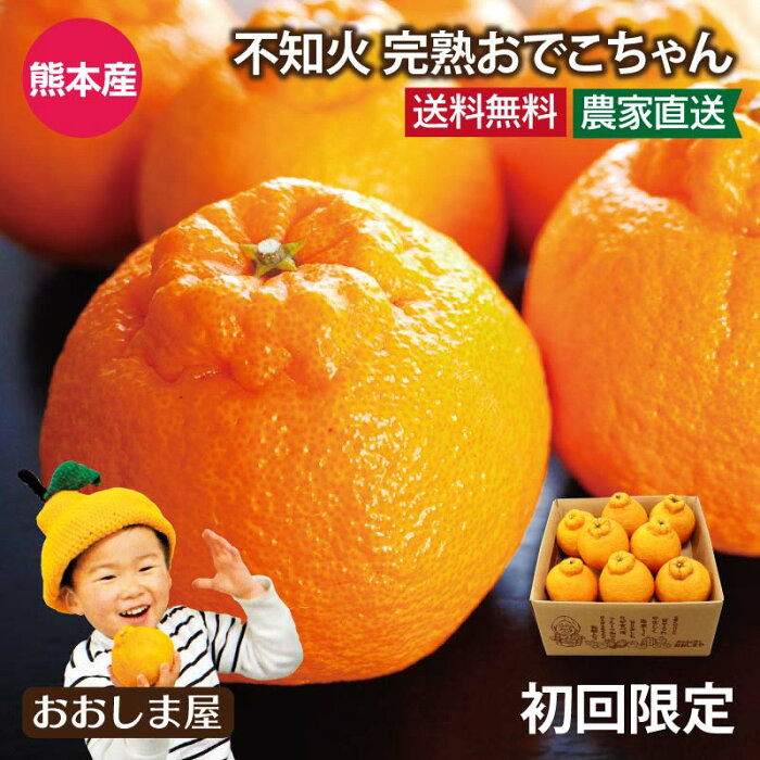 みかん 【初回限定】 不知火 完熟 おでこちゃん 2kg（ご自宅用お試し ご注文者様のみにお届け） 家庭用 デコポン フルーツ 果物 大嶌屋（おおしまや）