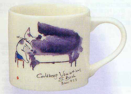 音楽と遊ぶ小粋な猫たち雨田マグカップ(ピアノ)AM8515