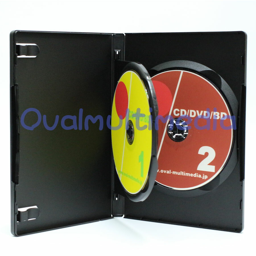 Mロック2枚収納DVDケースフリップブラック1個 15mm厚に2枚入れタイプ