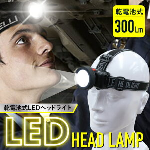 【クーポン配布中】ヘッドライト LED 単四電池 乾電池式 LEDヘッドランプ 300ルーメン ヘッド ライト 明るい 軽量 釣り アウトドア 登山 防災 ライト 作業灯 災害対策 懐中電灯 調光 ワークライト キャンプ ランニング 夜釣り 地震 台風用品 事務所 備品 ポイント消化