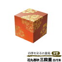 【取寄品】 花丸春秋 三段重 古代朱 ＜5寸サイズ＞お