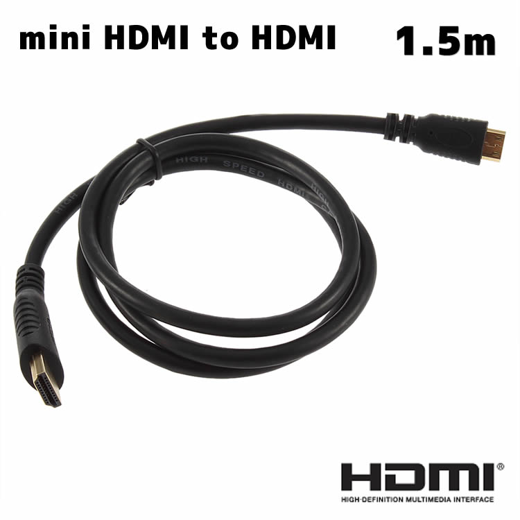 mini HDMI to HDMIケーブル TYPE A mini HDMI-TYPE C HDMI - 変換 ケーブル 1.5m mini HDMI-HDMI V1.4 hdmiケーブル 変換ケーブル mini hdmiケーブル NC10020010