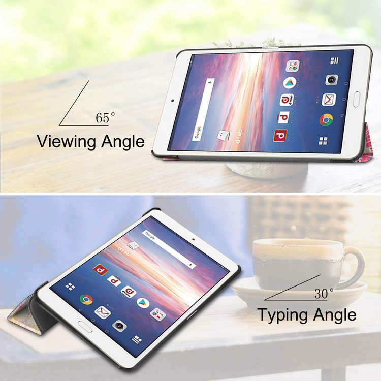 NTT DOCOMO dtab Compact d-02k タブレットケース マグネット開閉式 マルチカラー スタンド機能付き 三つ折 カバー 薄型 軽量型 スタンド機能 高品質 PUレザーケース Compact d-02K NC20140010