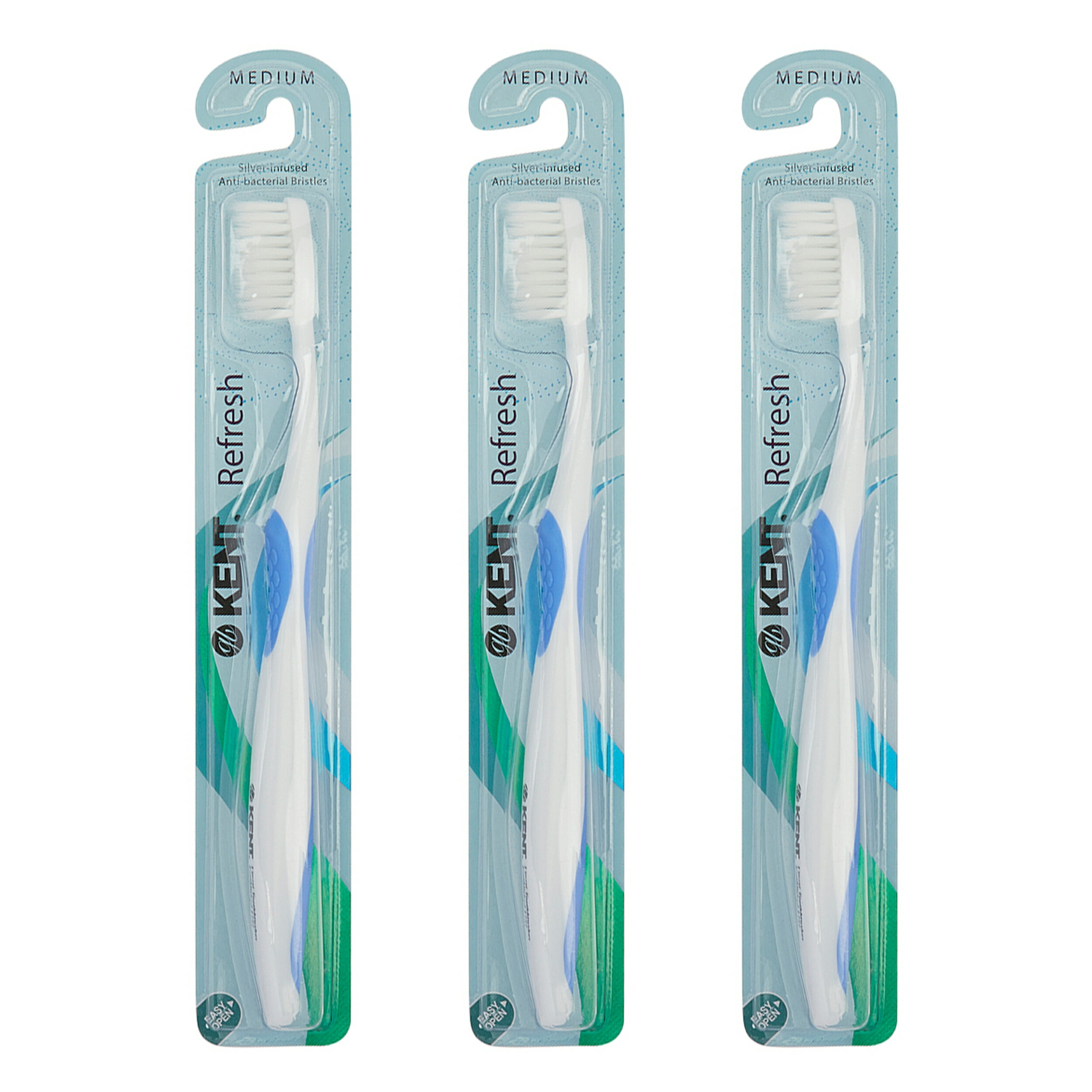 G.B.KENT ѹ񲦼ã ֥饷 3ܥå ۹ 99.9% ˺ ̩ ߥǥ Kent Refresh Medium Toothb...