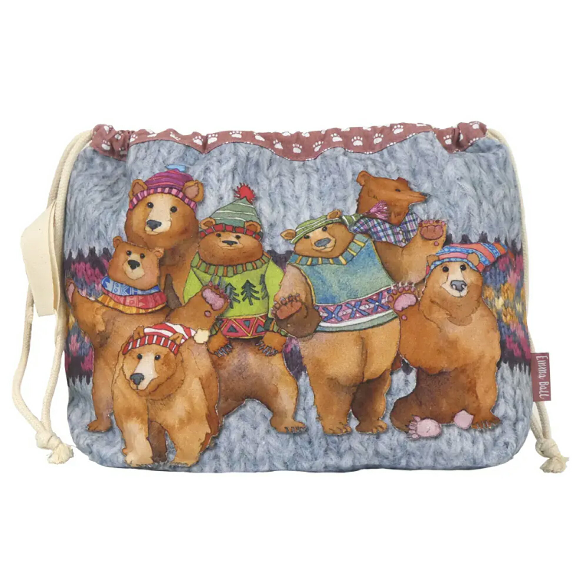 Emma Ball 巾着袋 小物入れ ポーチ [39cm×27cm] ポーチ バッグインバッグ かわいい おしゃれ パース プレゼント ギフト Woolly Bears EBDS12(4)