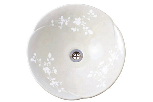 手洗器【美濃焼手洗鉢／風花】ホワイト Sサイズ（φ320×H125）｜和風手洗い器 洗面...