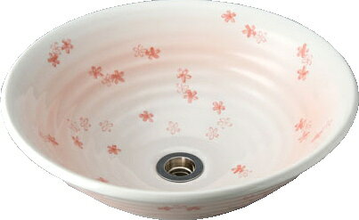 美濃焼 和風手洗器 桜ちらし 両面仕上げ Sサイズ 手洗い器 手洗鉢 手洗いボウル φ3...
