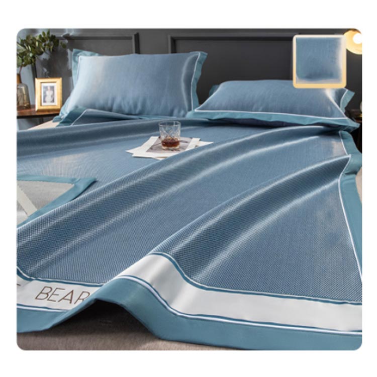 接触冷感寝具 3点セット 冷感敷きパッド 枕カバー 籐マット 涼感 涼しい ベッドパッド シーツ 吸湿 通気性 冷感パッド 冷感マット 夏用 冷たい ひんやり 夏 熱中症対策グッズ 暑さ対策 ウォッシャブル 洗える 丸洗い [2]