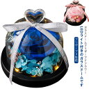 プリザーブドフラワー ガラスドーム付き ライト付き 電池式 誕生日 退職祝い ホワイトデー お返し プレゼント ギフト プリザーブド生花 ローズ バラ フラワー...
