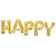 結婚式 飾り付け 結婚式装飾・誕生日バルーン】AGレターフレーズ ハッピー ゴールド【ANG33755】【メール便OK】