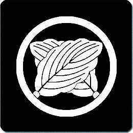 【送料無料】家紋シール 中輪に違い柏 丸型 or 四角 KS-2302