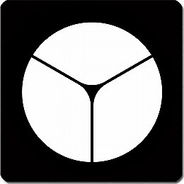 【送料無料】家紋シール 三つ山 丸型 or 四角 KS-3908 3