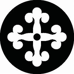 【送料無料】家紋シール 花クルス 丸型 or 四角 KS-0283(3)