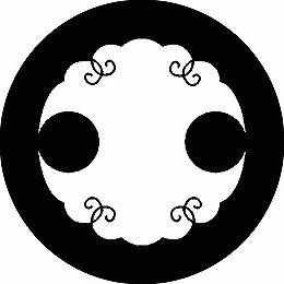 【送料無料】家紋シール 花分銅 丸型 or 四角 KS-0310